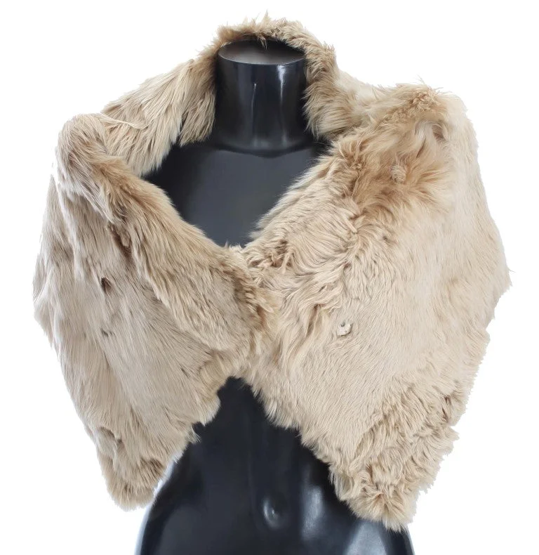 Dolce & Gabbana Elegant Alpaca Fur Shoulder Wrap in Women's