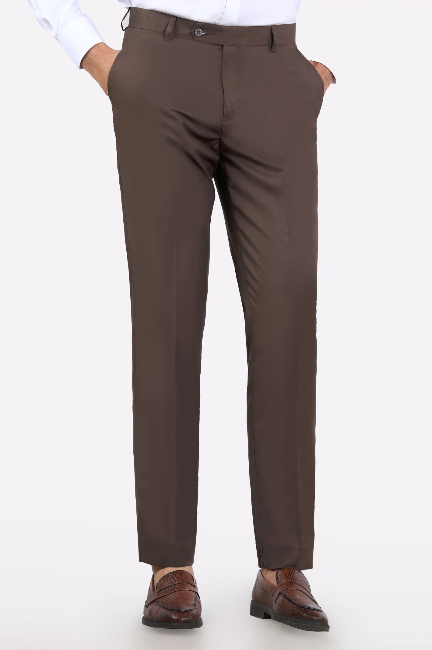 Brown Regular Fit Formal Trouser