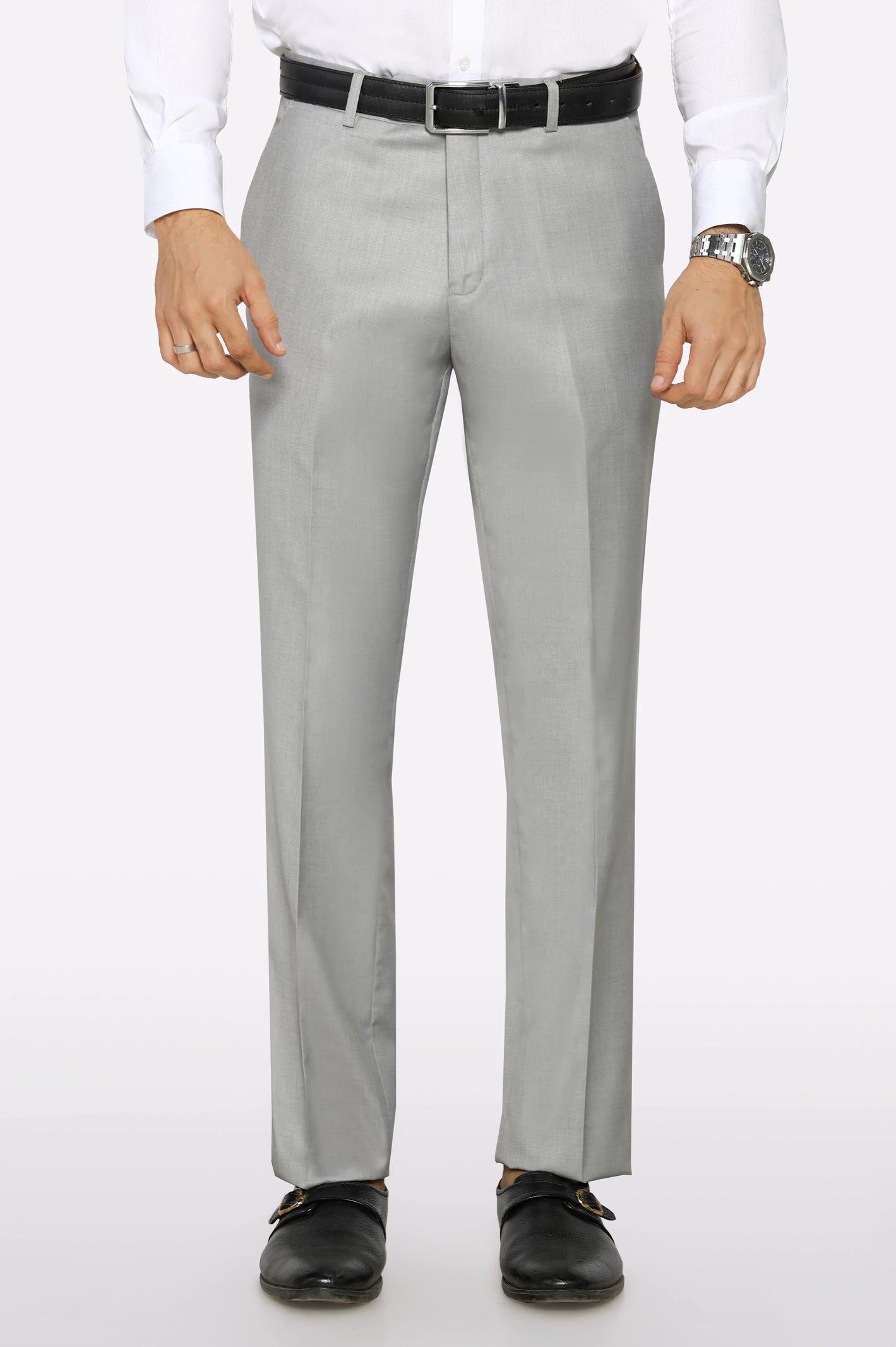 Light Grey Regular Fit Formal Trouser