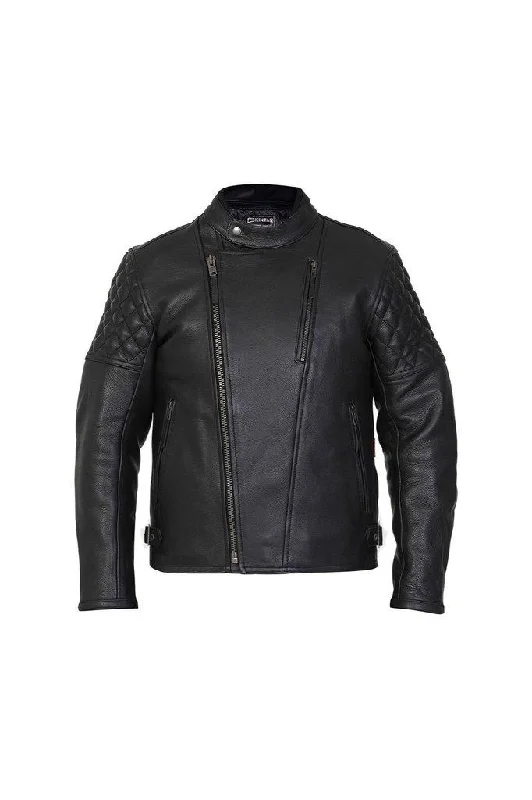 Venturi Men’s Black Leather Motorcycle Jacket