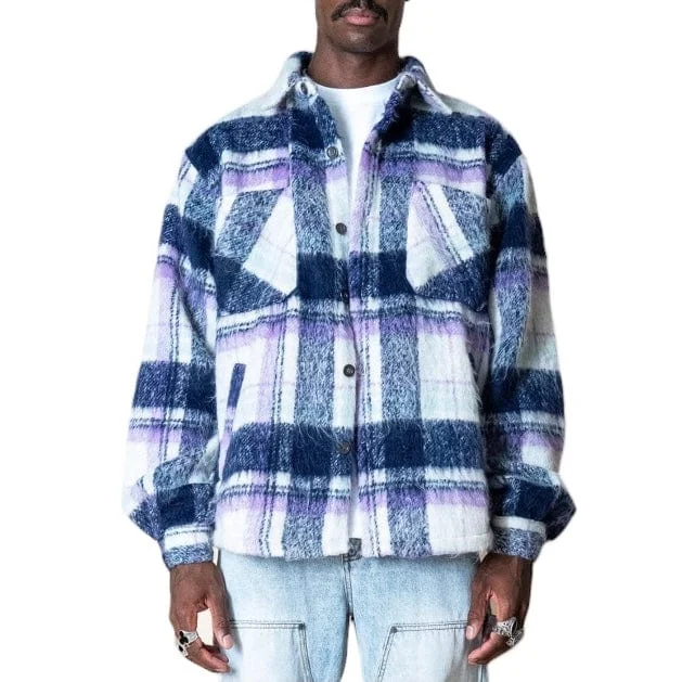 Eptm Side Slit Flannel (Purple/White) EP10859