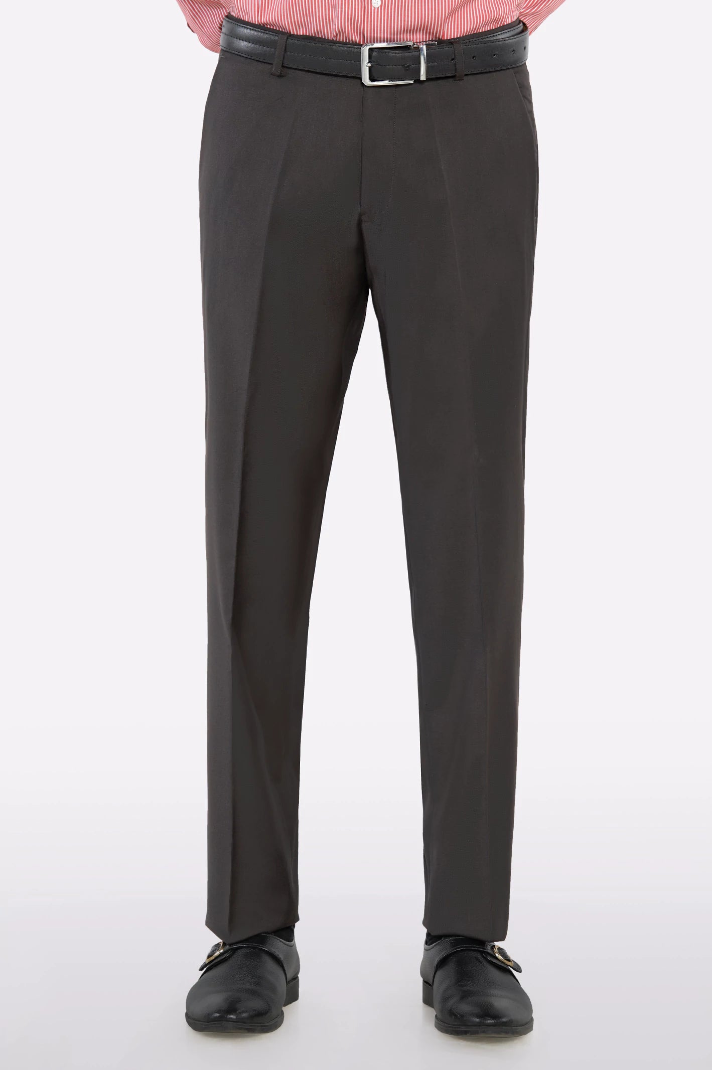 Dark Brown Regular Fit Formal Trouser