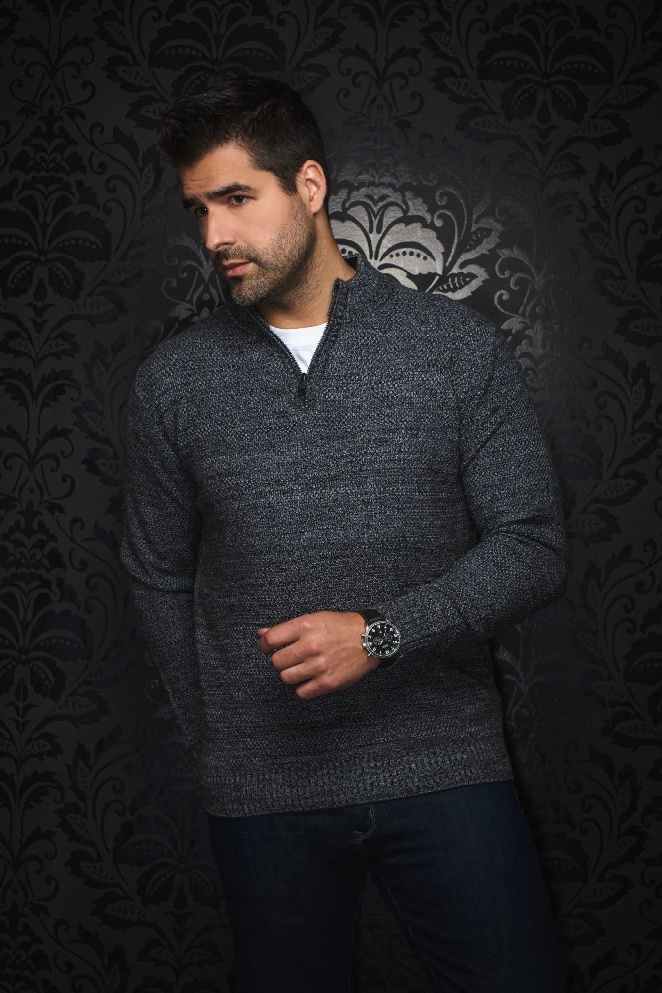 Au Noir VOGAR Quarter Zip Sweater