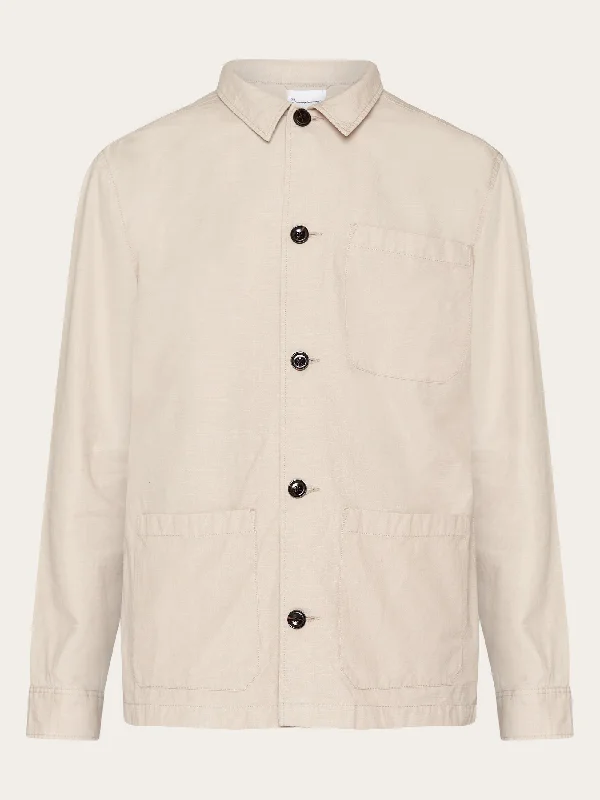 Slub yarn overshirt - GOTS/Vegan - Light feather gray