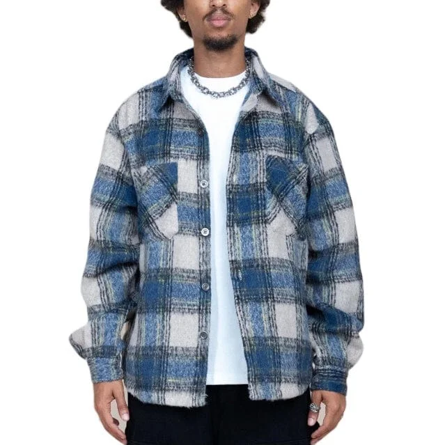 Eptm Side Slit Flannel (Blue/Grey) EP11110