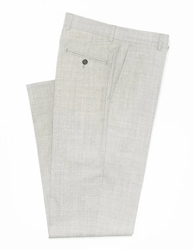 LIGHT GREY TROPICAL WOOL TROUSERS