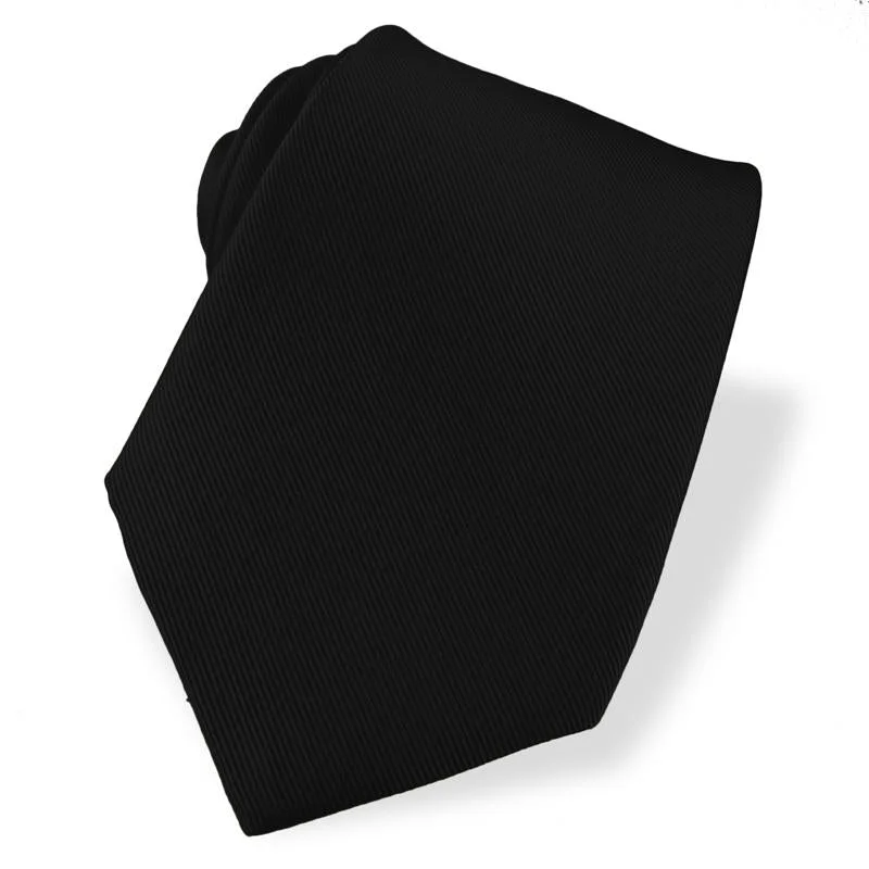 Solid Gros Grain Silk Faille Tie in Choice of 12 Darker, Basic Colors by Dion Neckwear