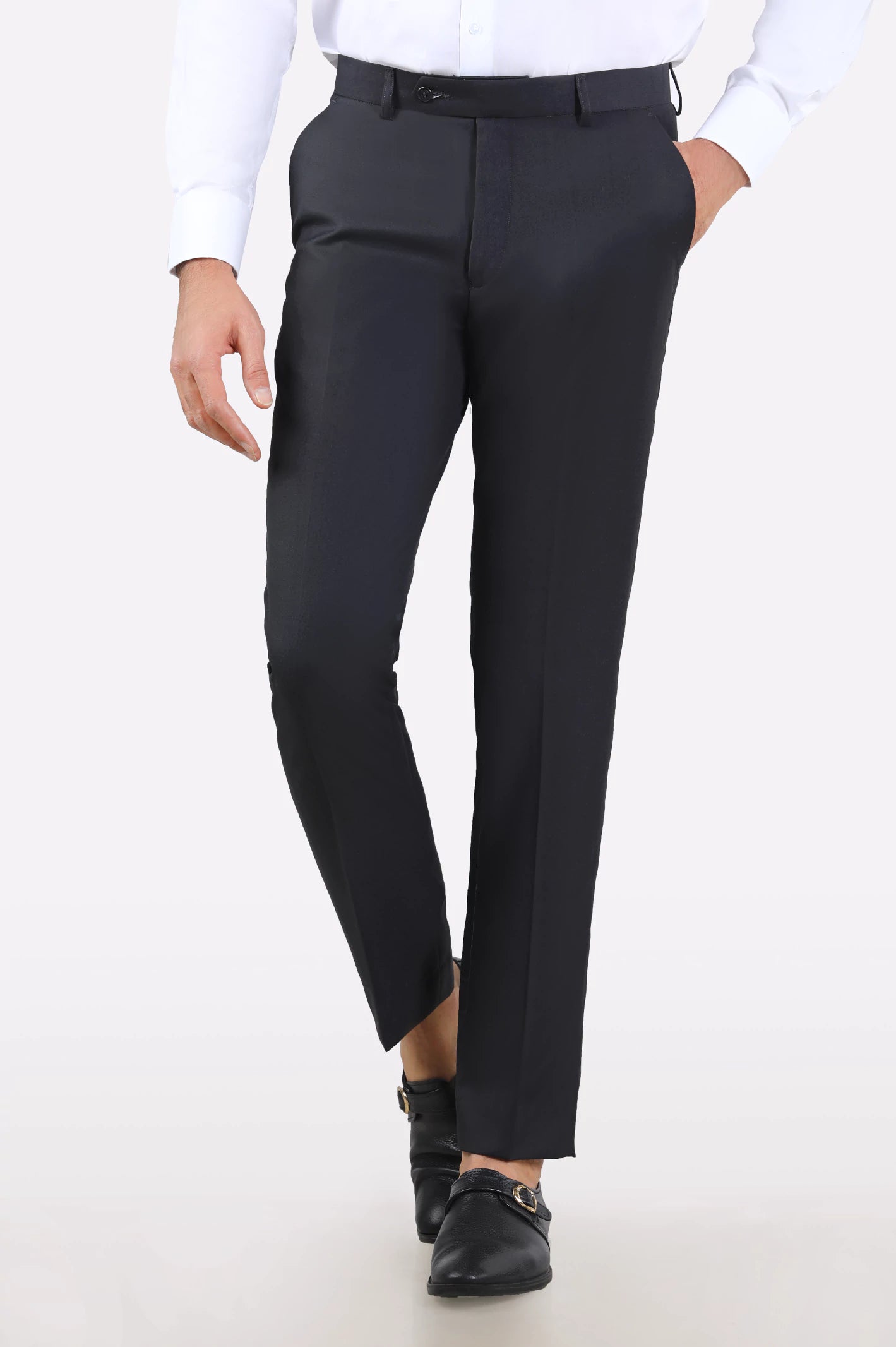 Dark Grey Regular Fit Formal Trouser