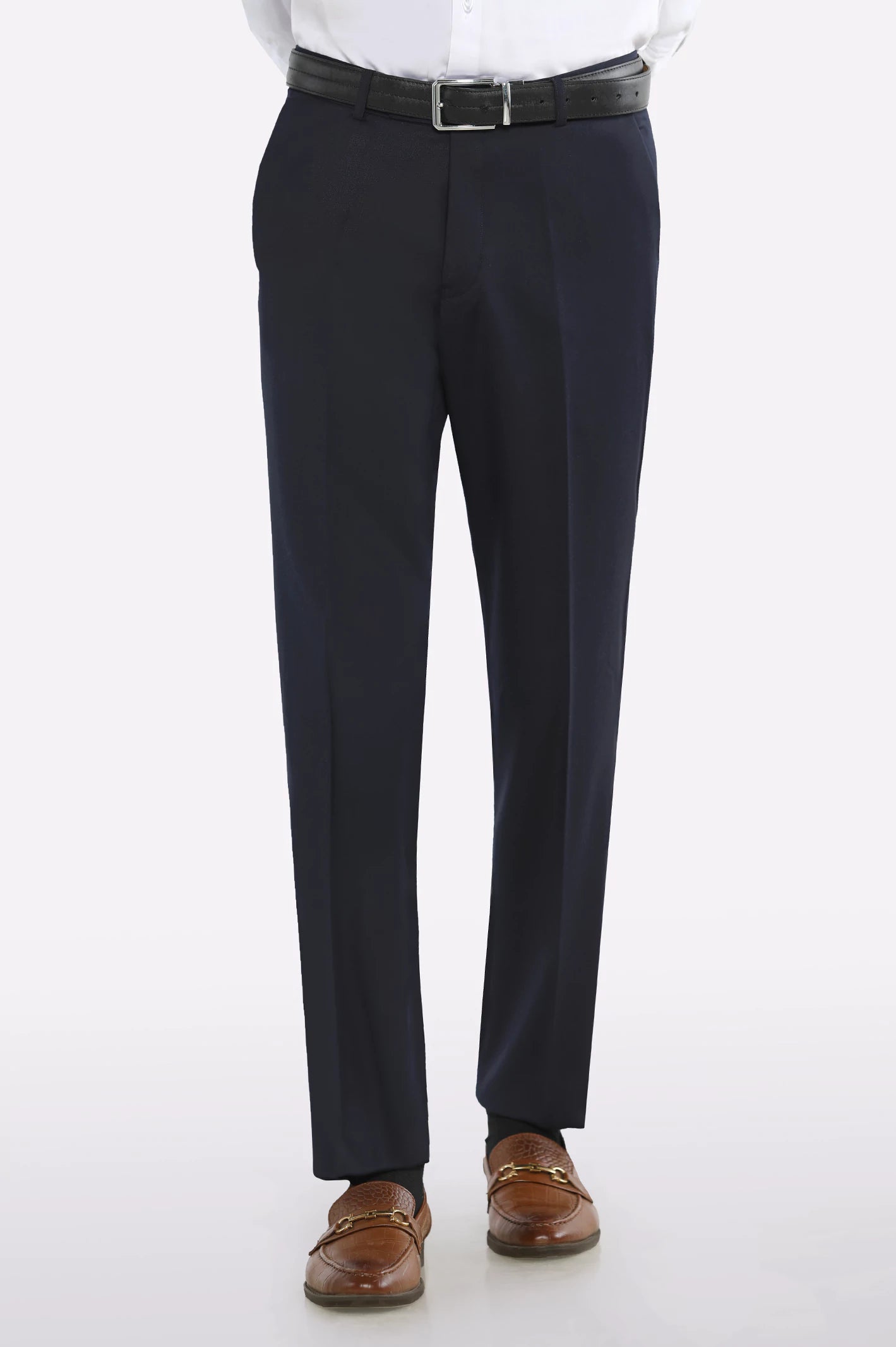 Navy Blue Regular Fit Formal Trouser