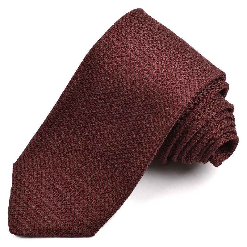 Solid Garza Grossa Grenadine Italian Silk Tie in Burgundy by Dion Neckwear