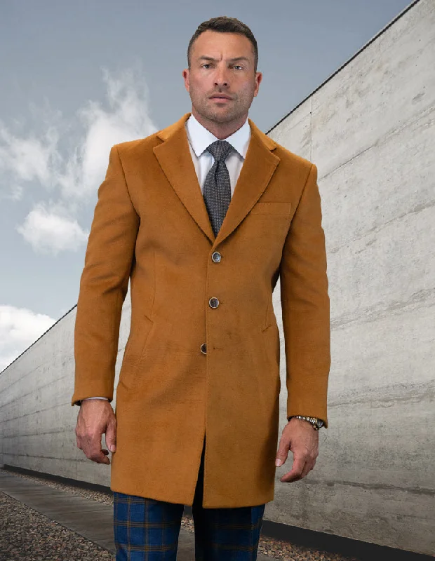 COPPER MODERN FIT WOOL OVERCOAT