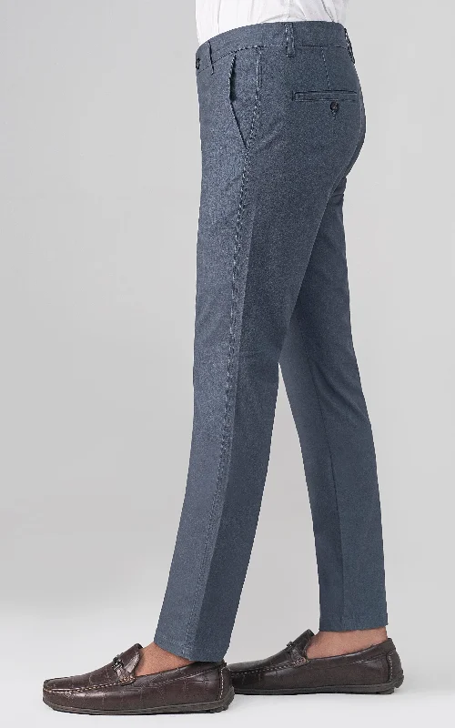 COLORED DENIM SMART FIT CASUAL PANT BLUE