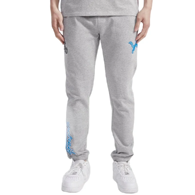 Pro Standard Detroit Lions Script Tail Rib Fleece Sweatpants (H.Gray/Black)