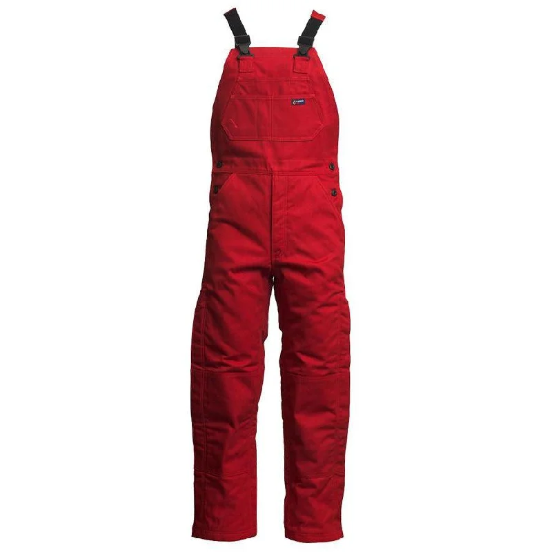 LAPCO FR BIFRWS9RE Red 9oz. FR Insulated Bib Overall with Windshield Technology