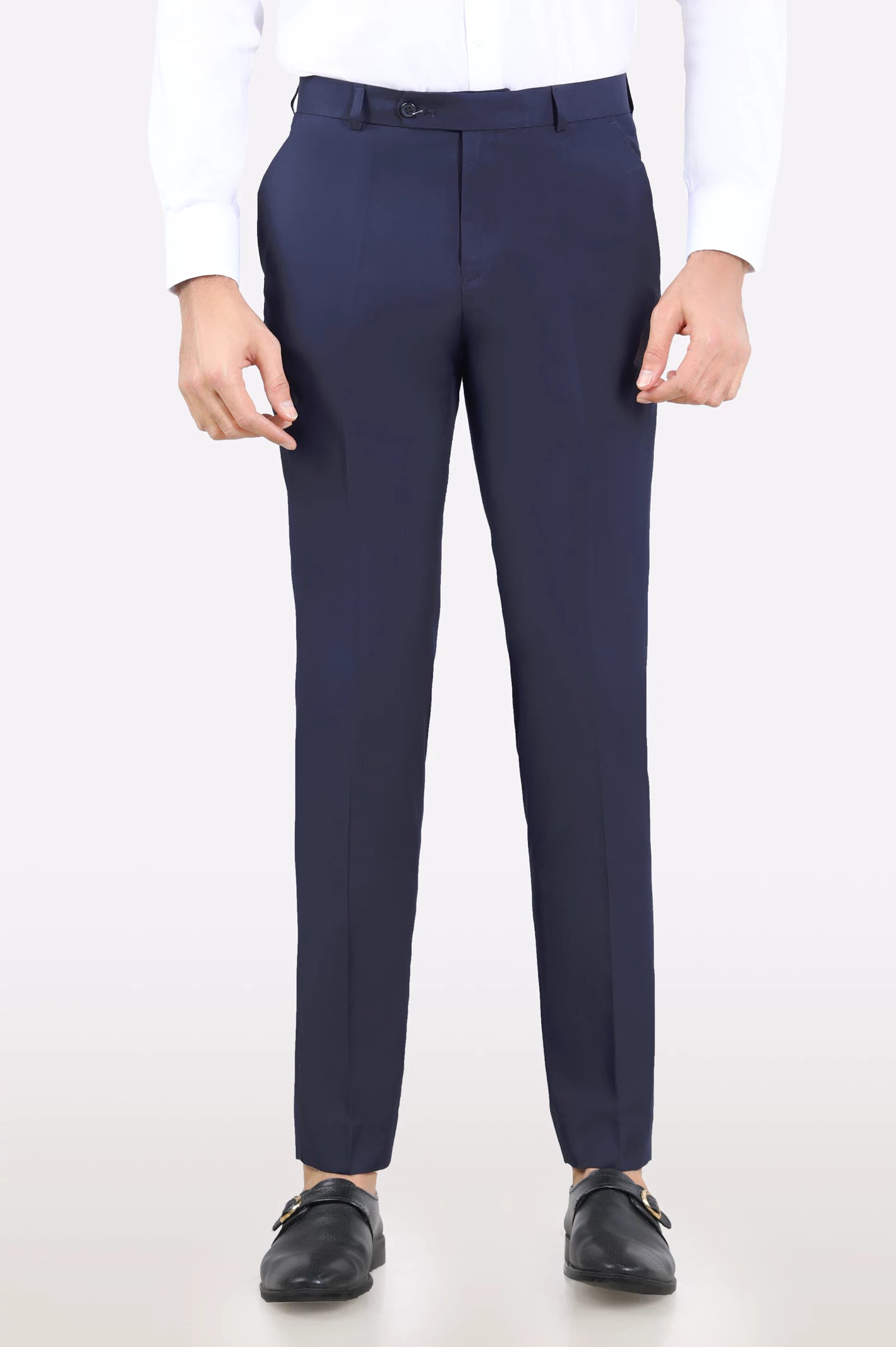 Blue Regular Fit Formal Trouser