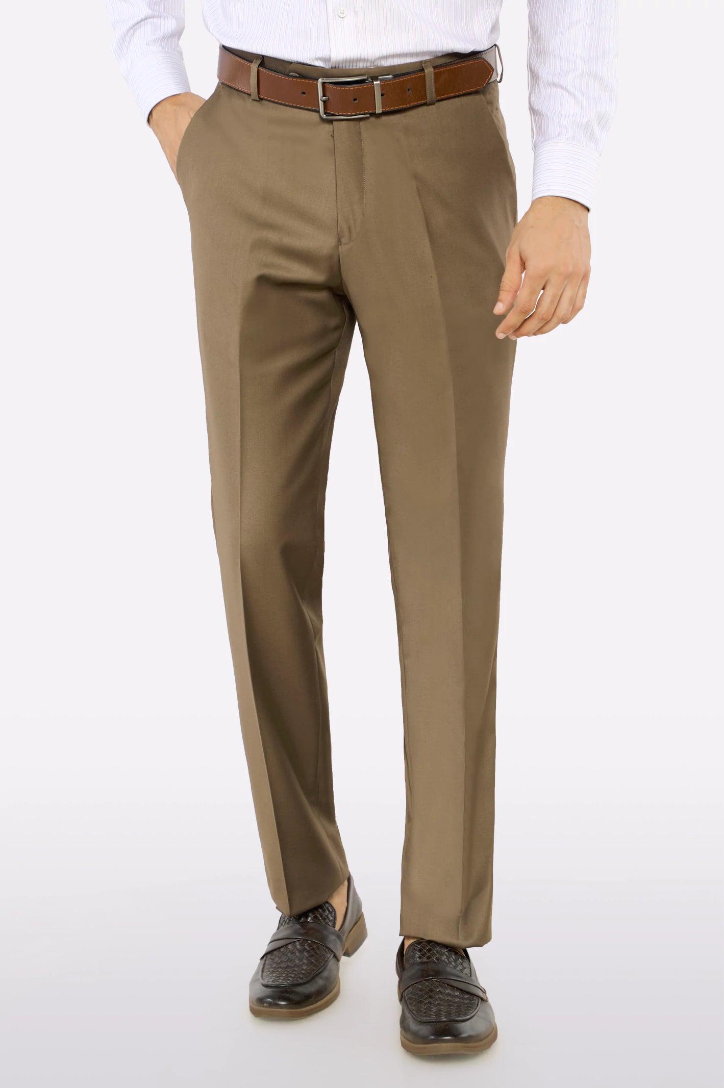 Brown Regular Fit Formal Trouser