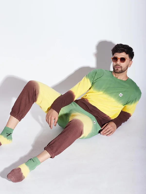 Lemon Tricolour Oversized Tshirt and Trackpant Clothing Set