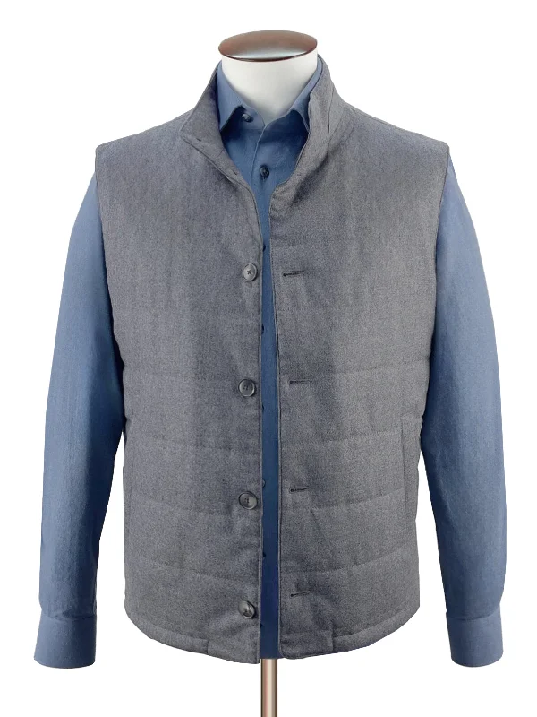 Heather Grey Quilted Flannel Vest