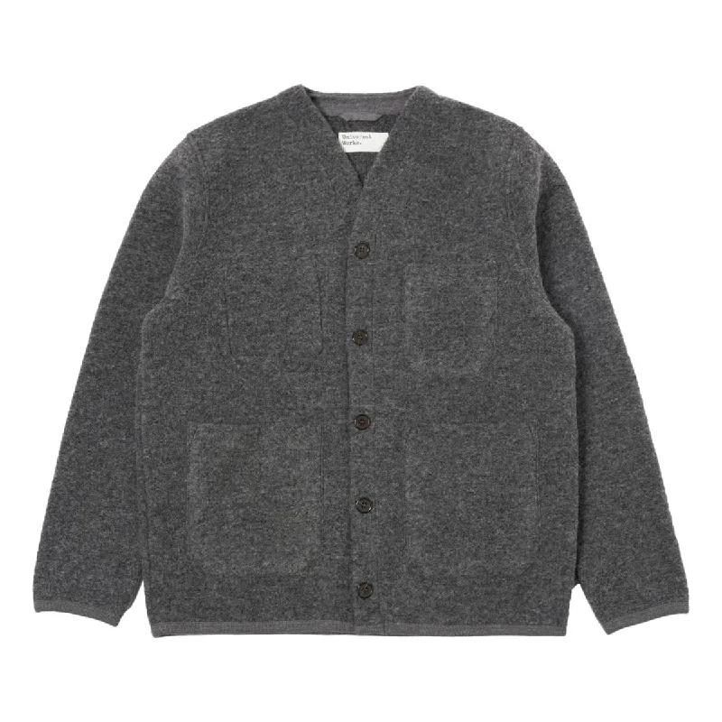 Cardigan Grey Marl Wool Fleece