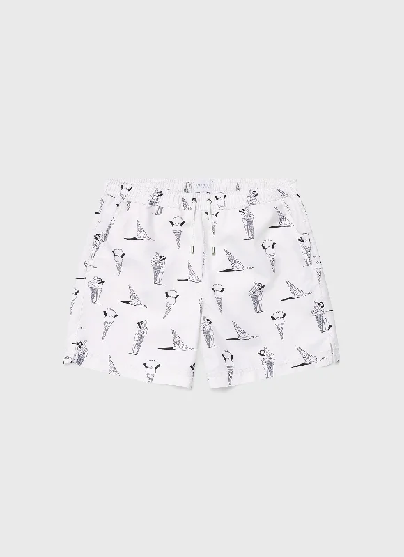 Men's Matt Blease Drawstring Swim Shorts in Ice Cream Print