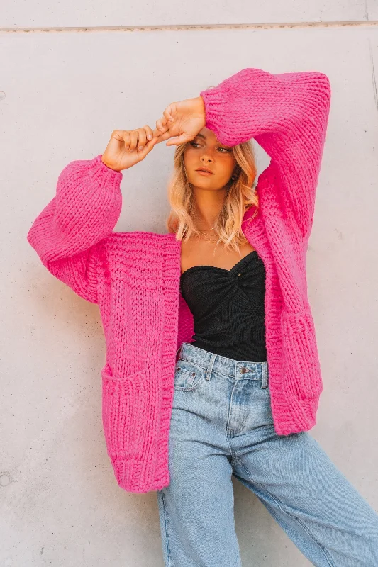 Rosetti Handmade Cardi | Hot Pink