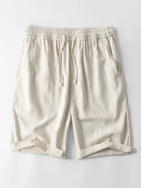 Linen And Cotton Blend 11" Shorts