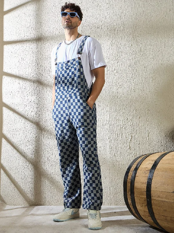 Indigo Checkered Dungaree