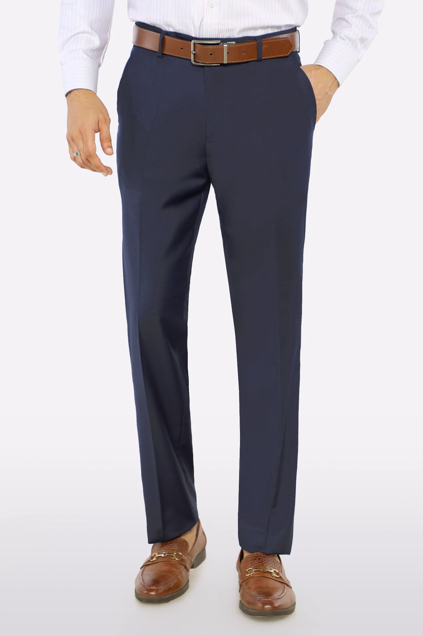 Royal Blue Regular Fit Formal Trouser