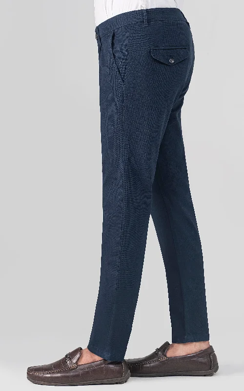 DOBBY SMART FIT CASUAL PANT NAVY