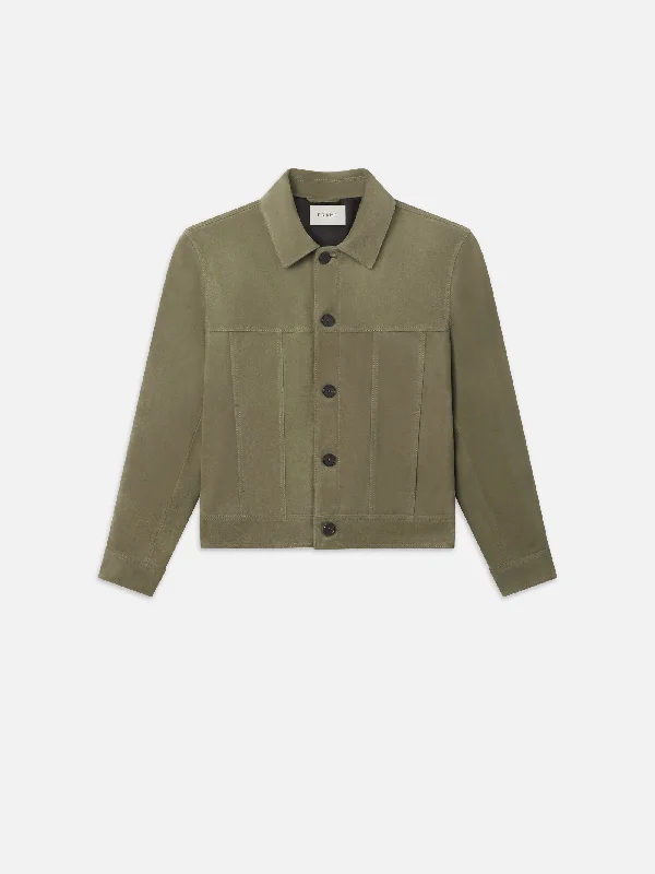 Suede Jacket -- Light Olive