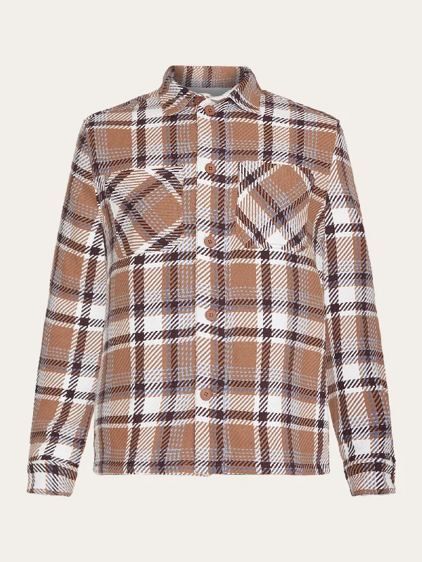 Checked overshirt - GOTS/Vegan - Brown check