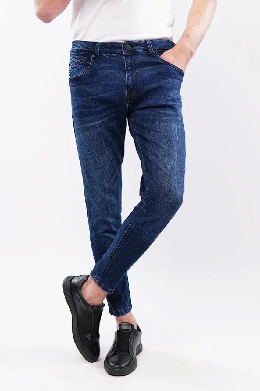 Crop Fit Denim - Navy Blue