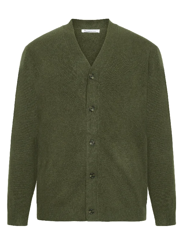 V-neck wool knit cardigan - RWS - Forrest Night