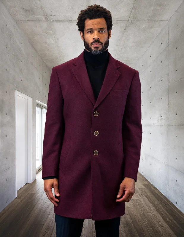 BURGUNDY MODERN FIT JACKET OVER COAT