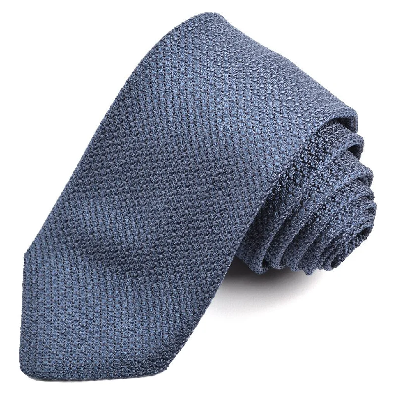 Solid Garza Grossa Grenadine Italian Silk Tie in Steel Blue by Dion Neckwear