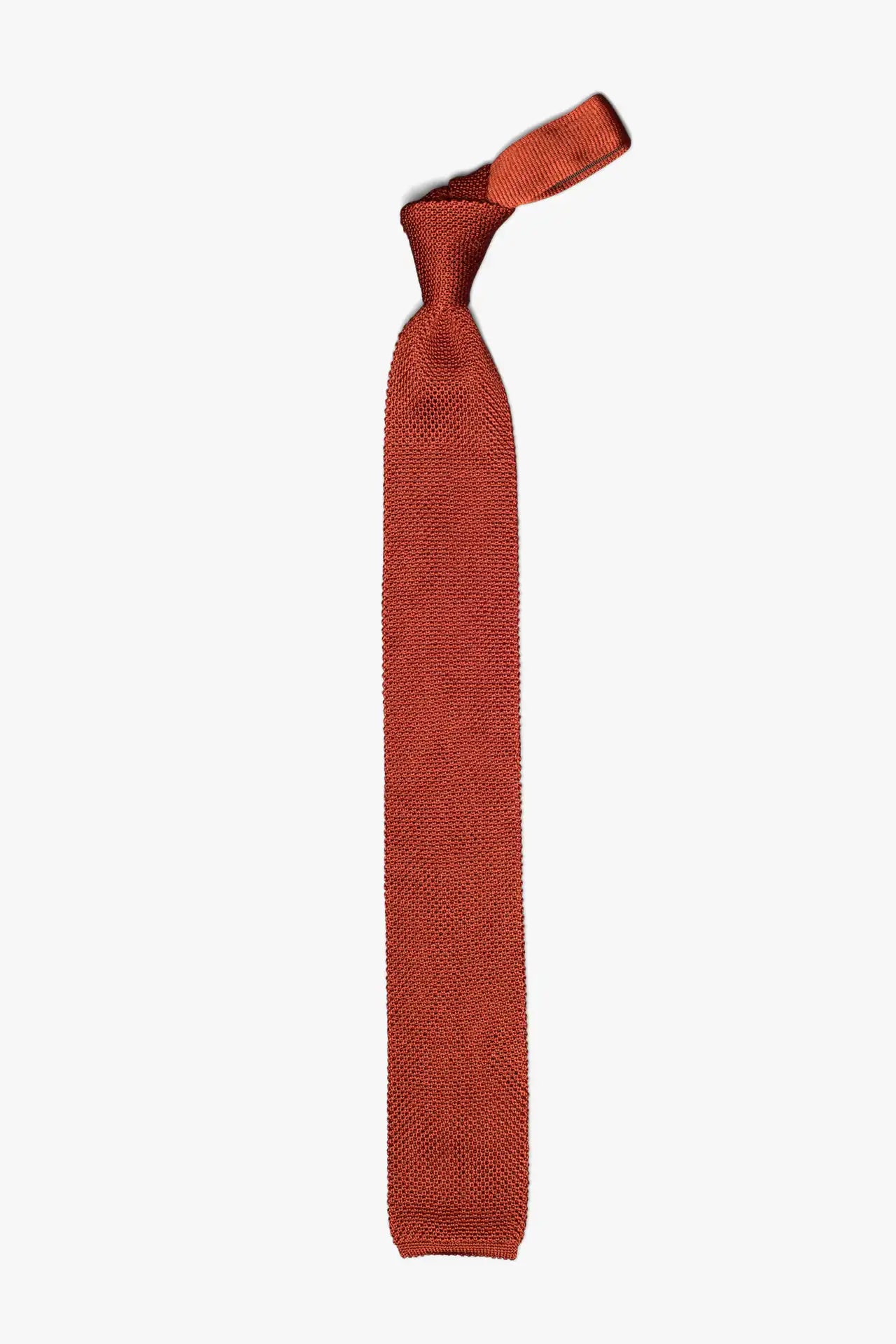 Silk knitted Tie - Orange summer