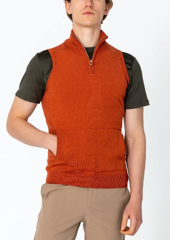 Zippered Collar Sweater Vest - Tile