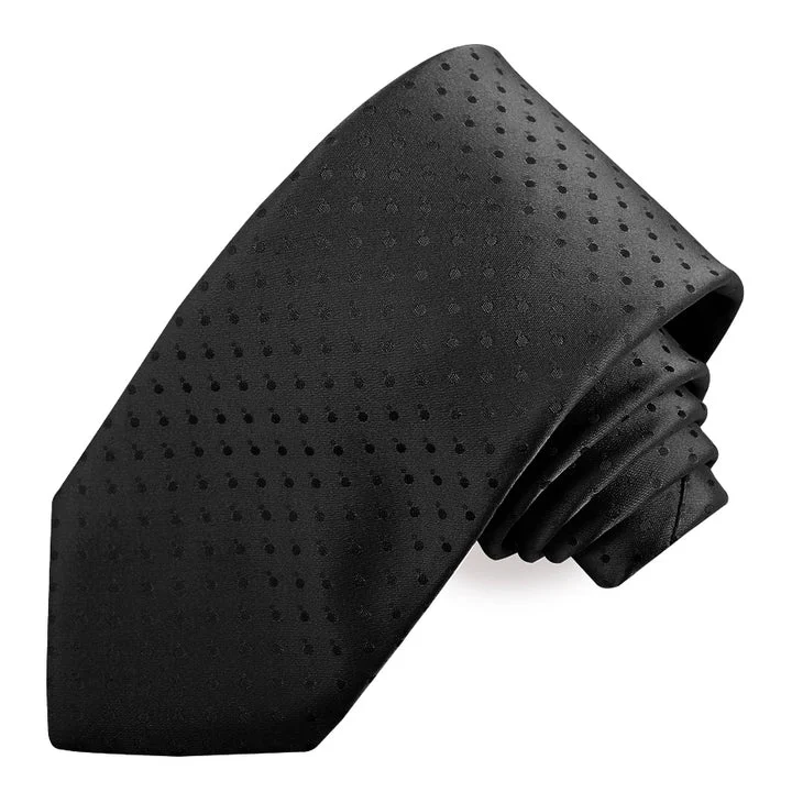 Tonal Onyx Small Neat Dot Woven Silk Jacquard Tie by Dion Neckwear