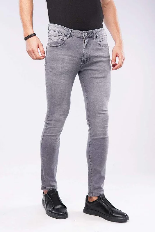 Faded Slim Fit Denim - Charcoal Grey