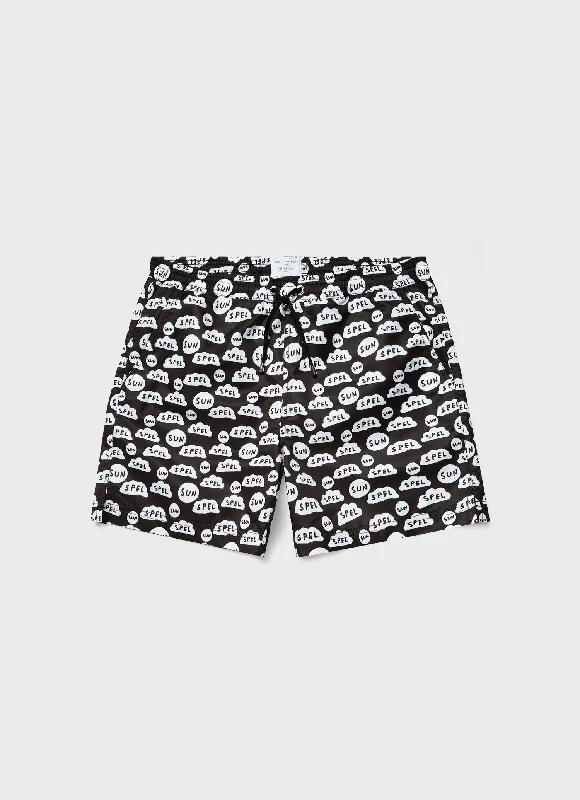 Men's David Shrigley Swim Shorts in Black