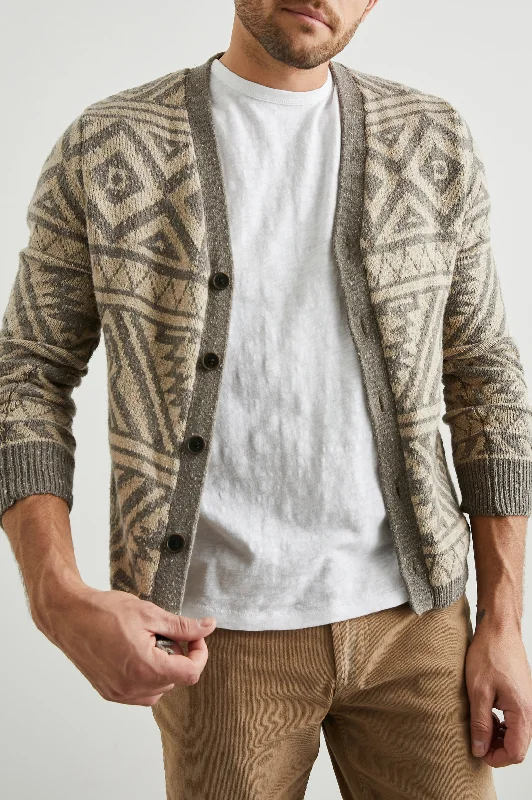 DURAN CARDIGAN - KHAKI FOLIAGE NEP