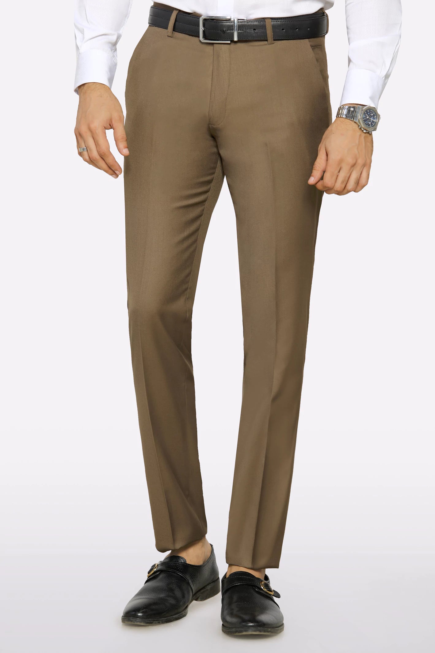 Brown Slim Fit Formal Trouser