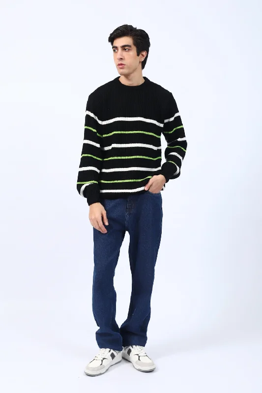 CONTRAST STRIPER SWEATER