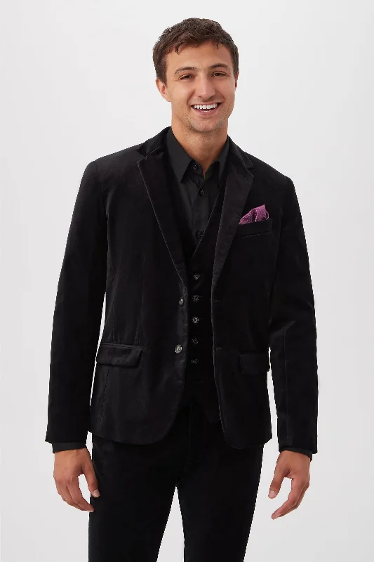 Thurston Black Velveteen Blazer