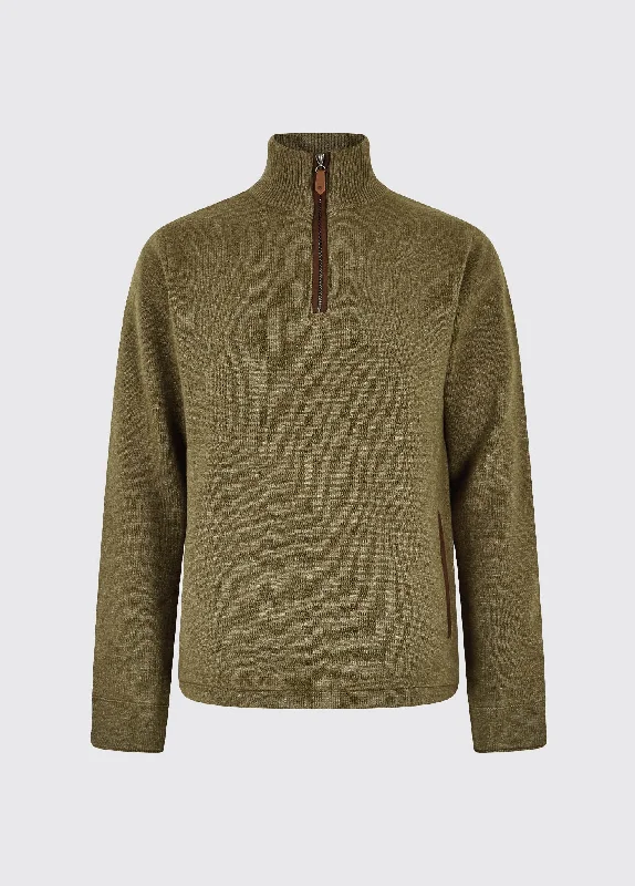 Feeney Zip Neck Sweater - Dusky Green