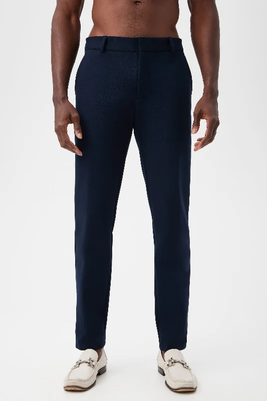 Clyde Indigo Stretch Piqué Slim Trousers