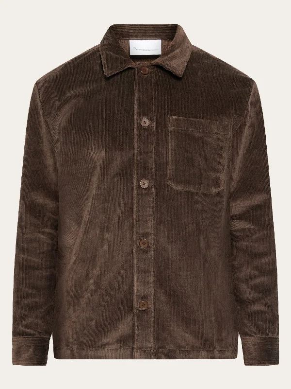 Stretched 8-wales corduroy overshirt - Demitasse (brown)