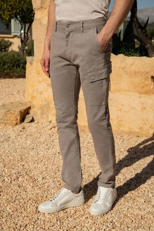 Grey stretch cotton cargo - Made in Italy