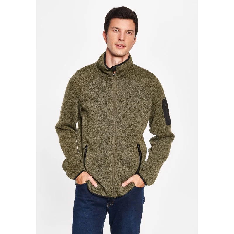 Sidney Fleece Jacket - Dark Olive Green Melange