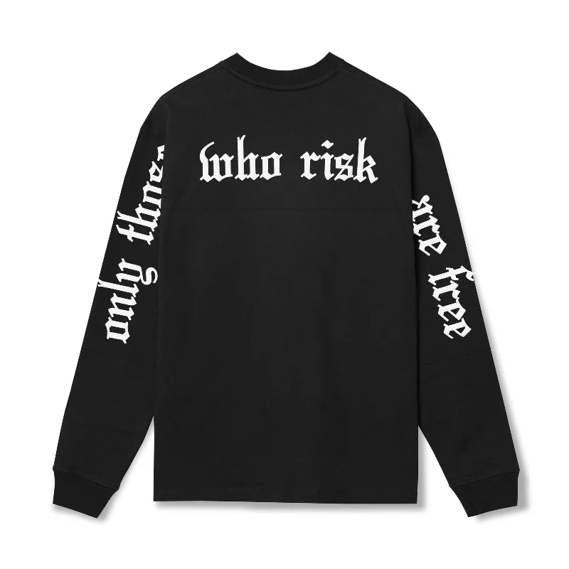 0851. Tech Essential™ Relaxed Long Sleeve  -  Black/White "OTWR"